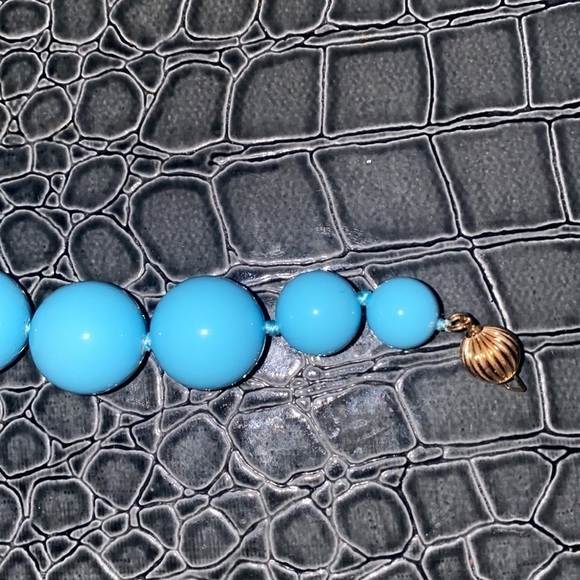 14K Y GOLD TURQUOISE NECKLACE gorgeous new white box and tag present - Picture 7 of 10